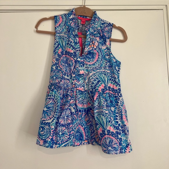 Lilly Pulitzer Novella Printed Peplum Top XXS - Picture 2 of 14